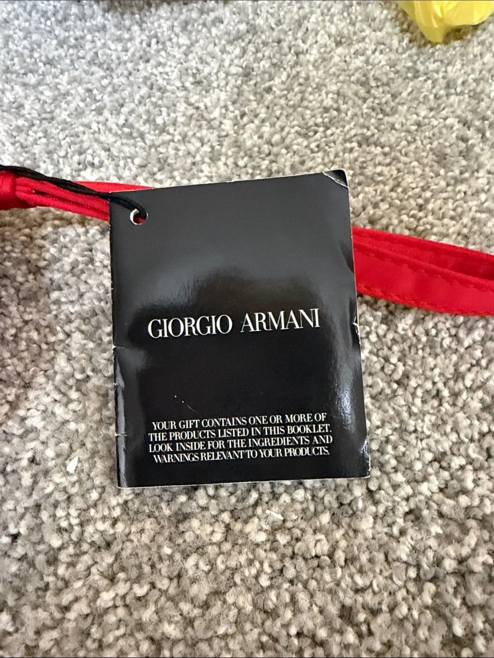 Red Wristlet Clutch with Gold Plate by Giorgio Armani